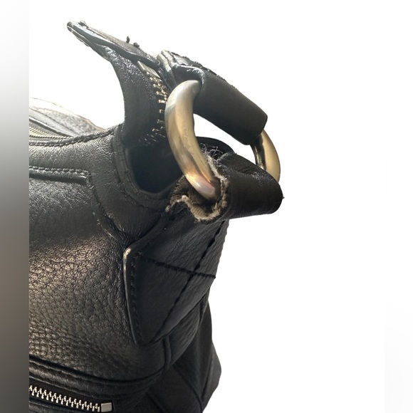 Cole Haan Black Pebble Leather Large Zip Top Tote With Silver Finish - Picture 10 of 14